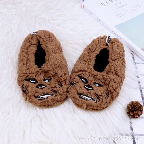 Fleece warm and funny children's floor slippers